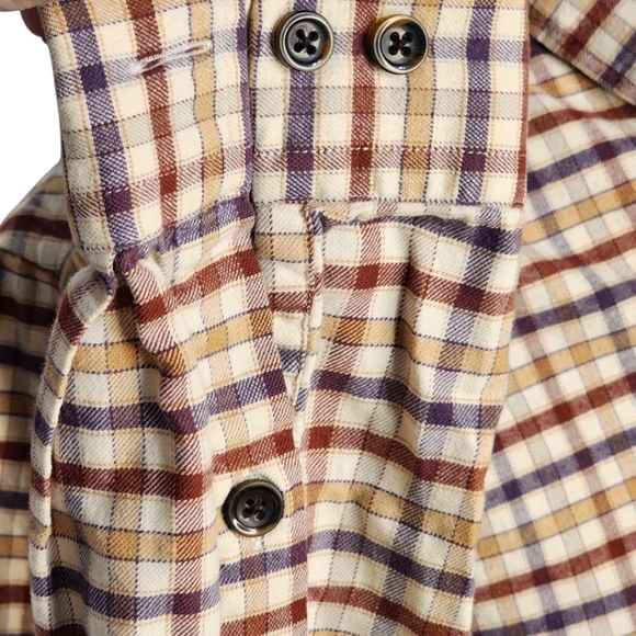 Orvis Men’s Plaid Flannel Shirt Large Cotton Wool Blend Winter Layering - Picture 5 of 9